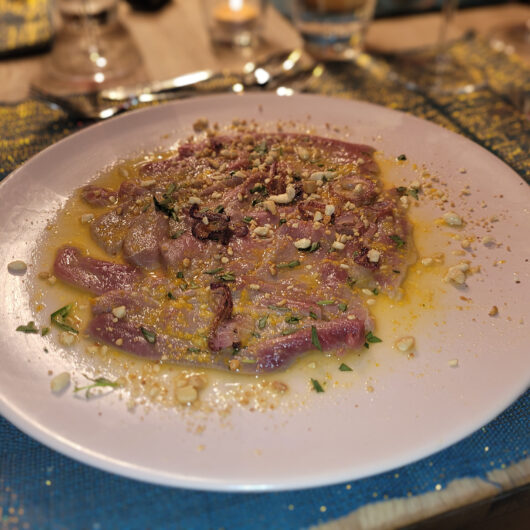 Entenbrust-Carpacio mit Orangensauce