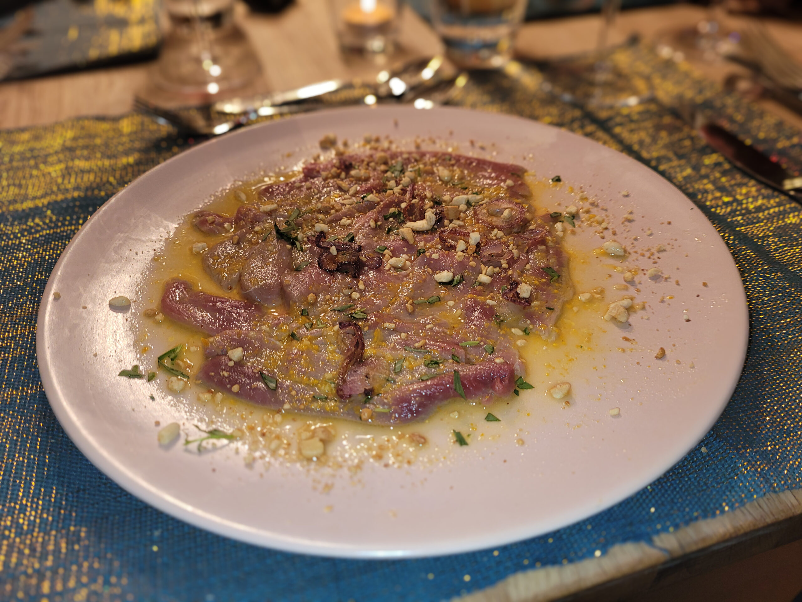 Entenbrust-Carpacio mit Orangensauce