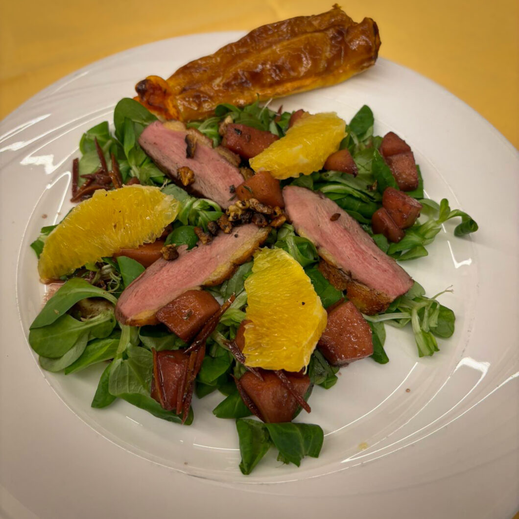 Feldsalat mit Entenfilet